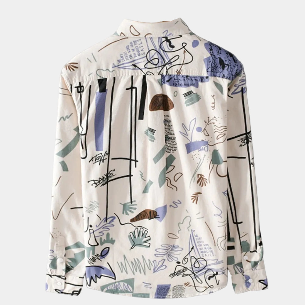 Men's Printed Button-Up Shirt