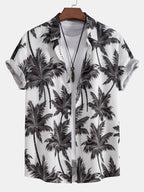 Men's Printed Button-Up Short Set
