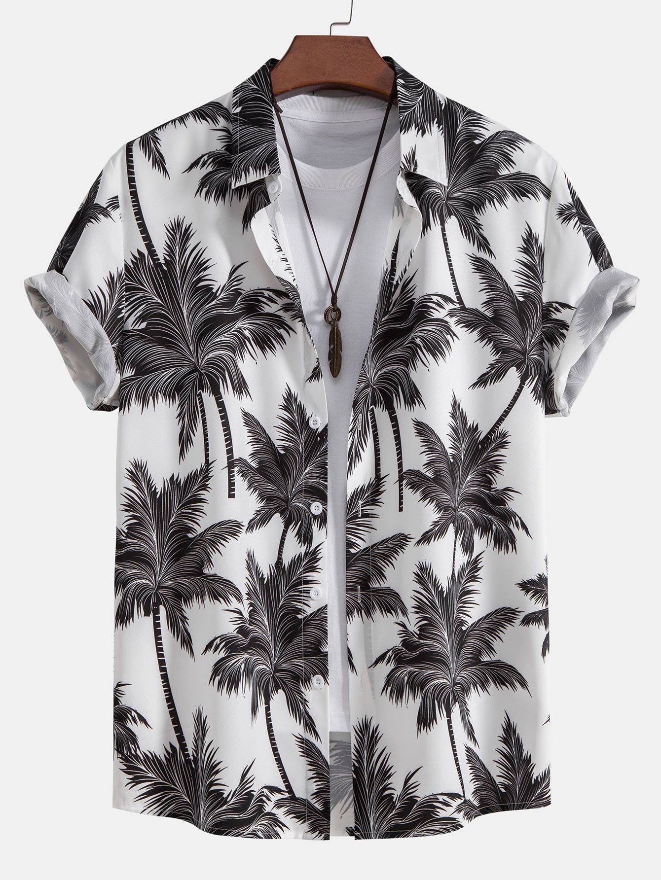 Men's Printed Button-Up Short Set