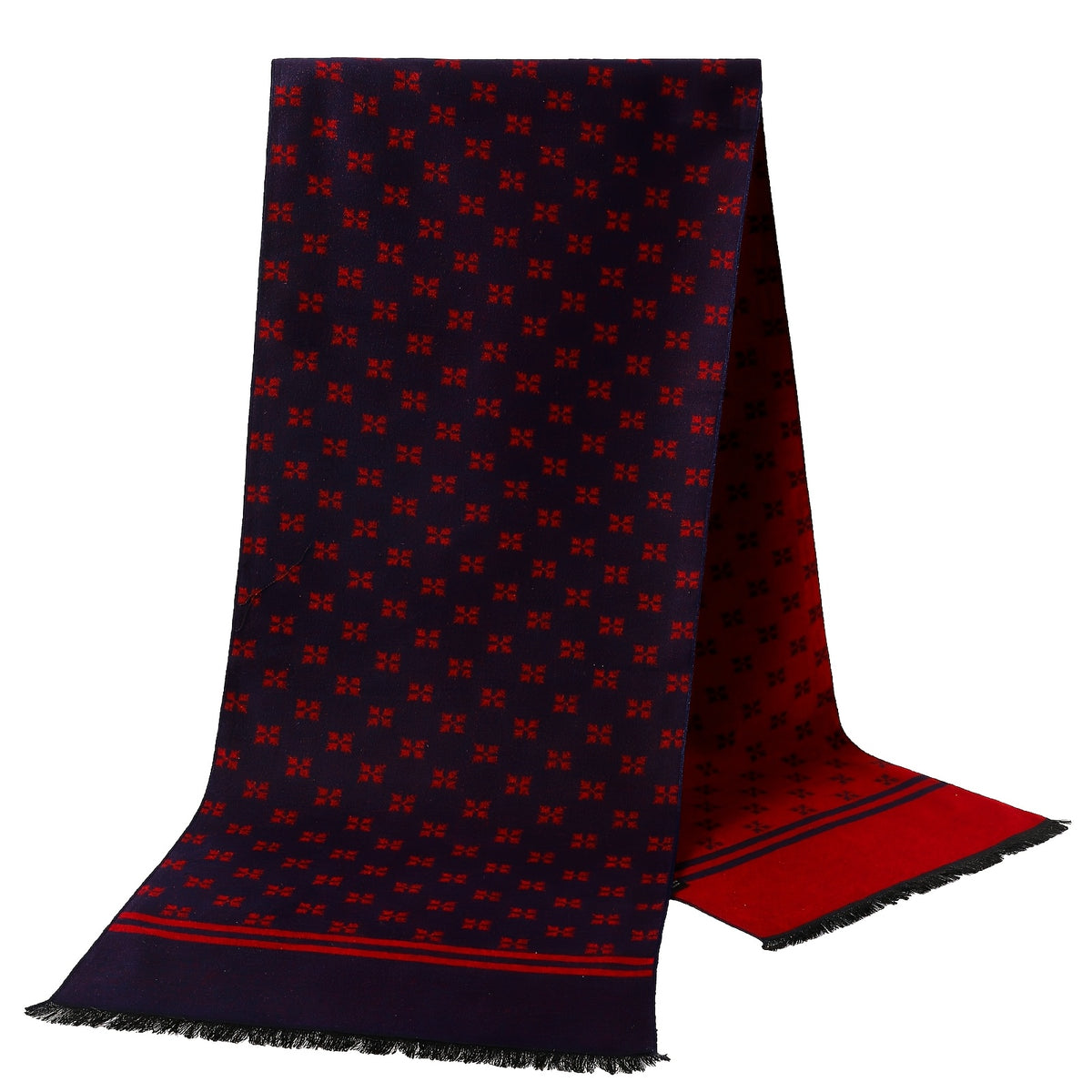 Men's Printed Fringed Winter Scarf