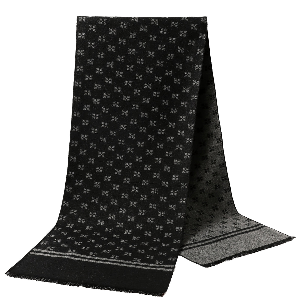 Men's Printed Fringed Winter Scarf