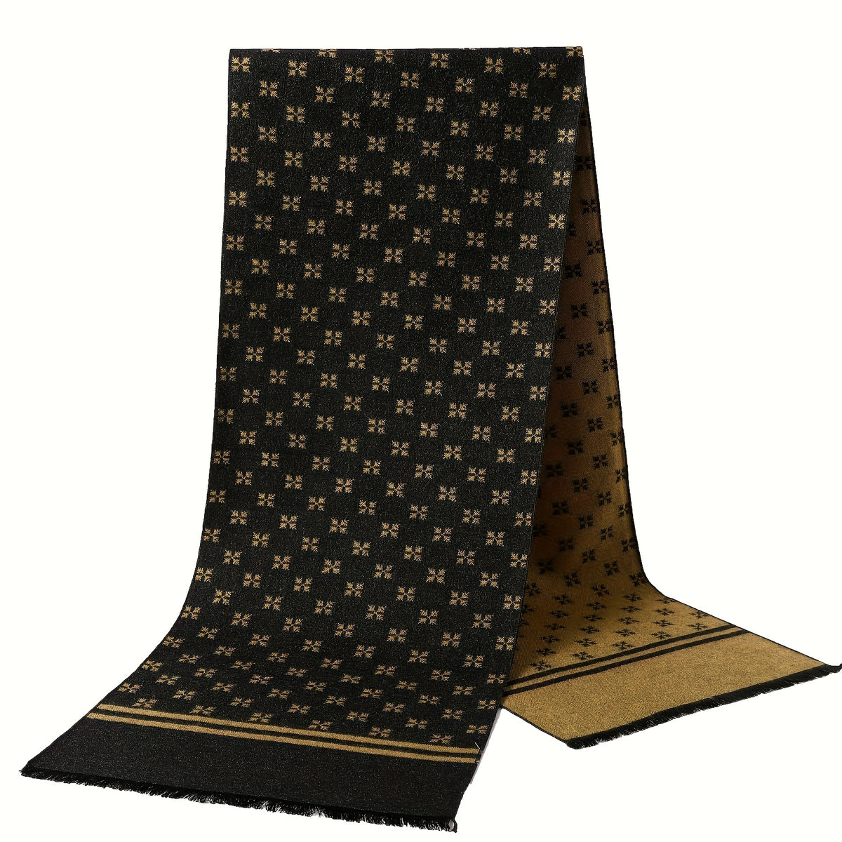 Men's Printed Fringed Winter Scarf
