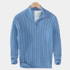 Men's Quarter-Zip Cable Pattern Sweater