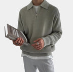 Men's Quarter-Zip Collared Sweater
