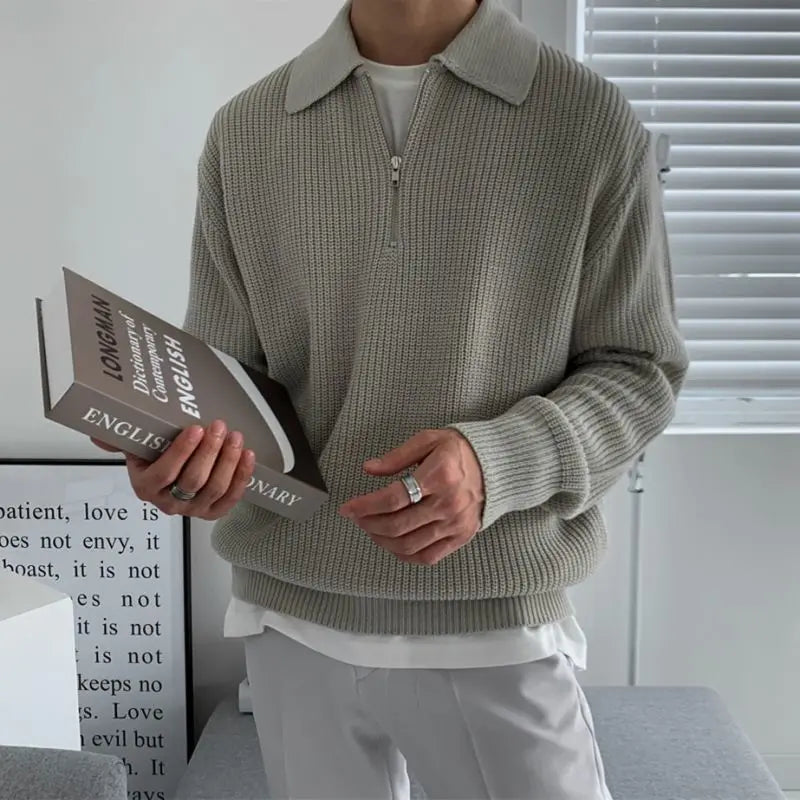 Men's Quarter-Zip Polo Sweater