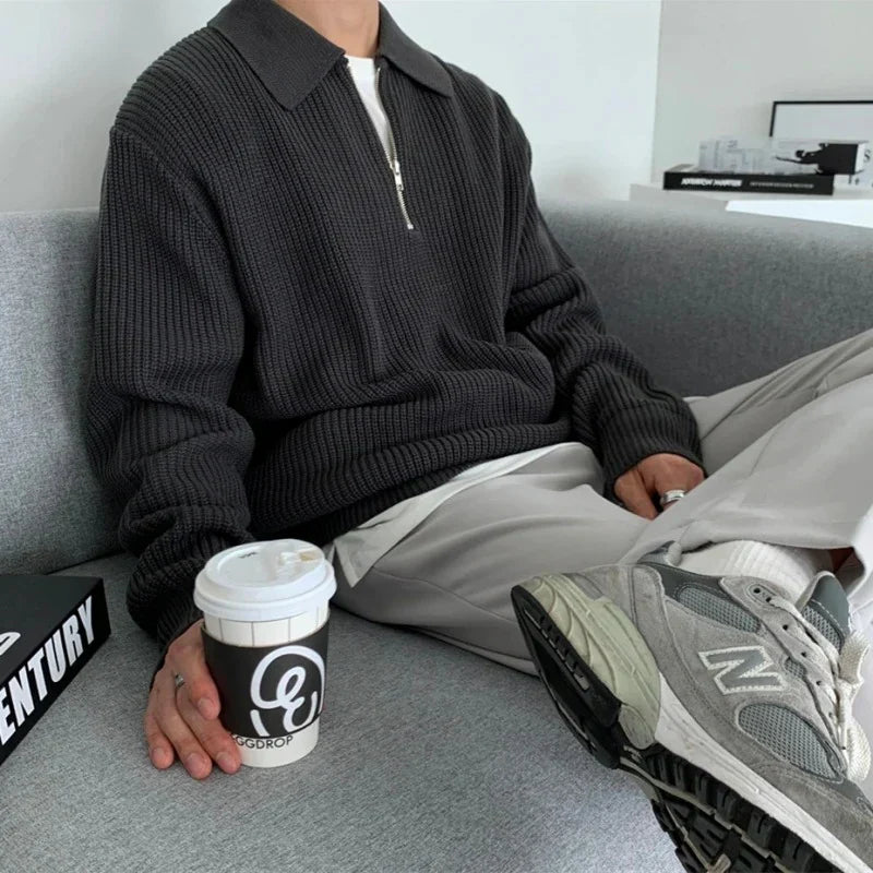 Men's Quarter-Zip Polo Sweater