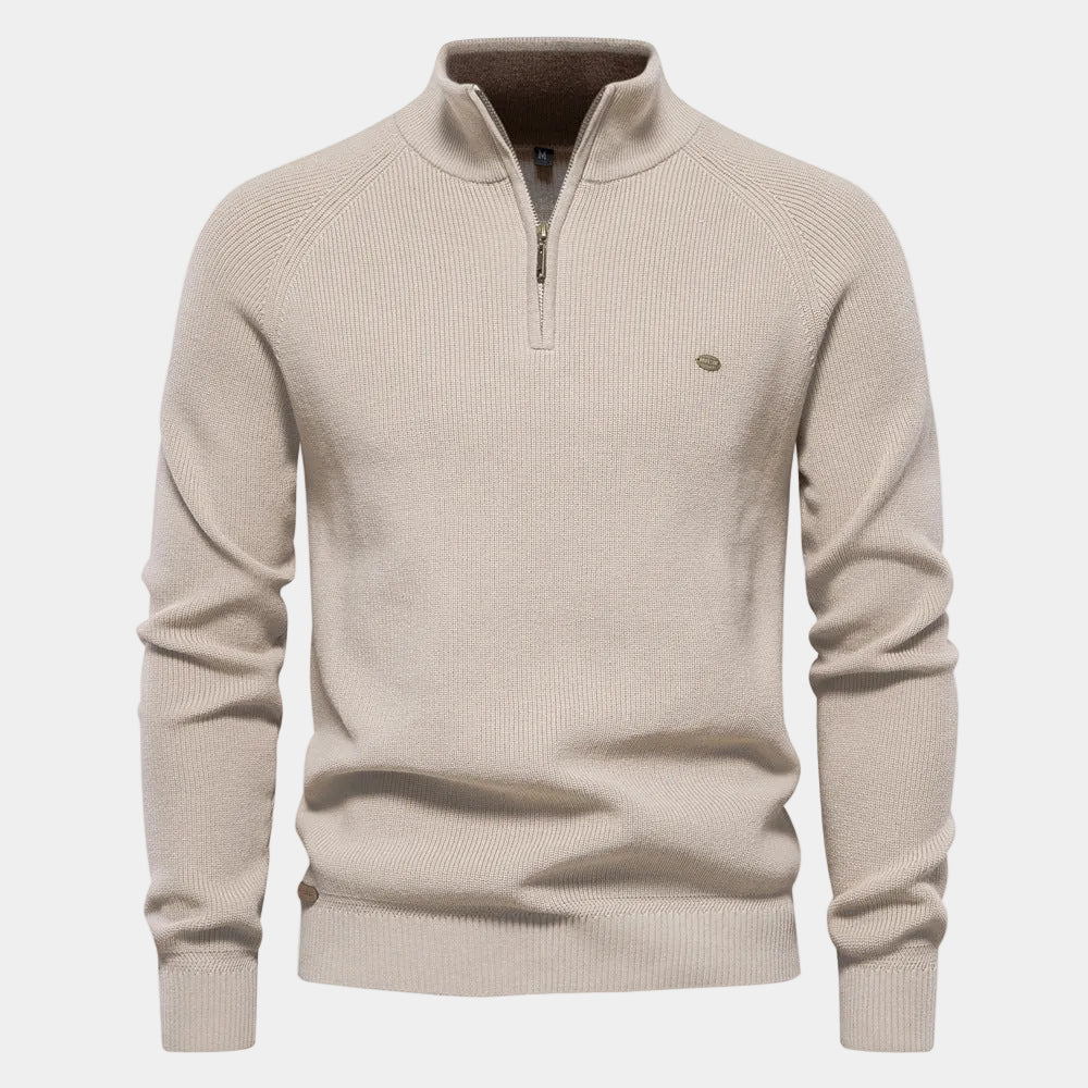 Men's Ribbed Quarter-Zip Sweater