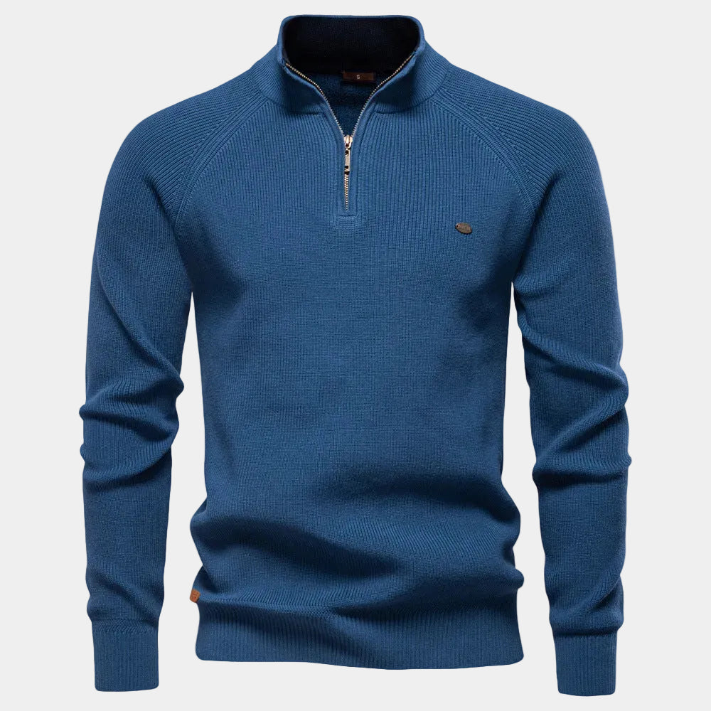 Men's Ribbed Quarter-Zip Sweater
