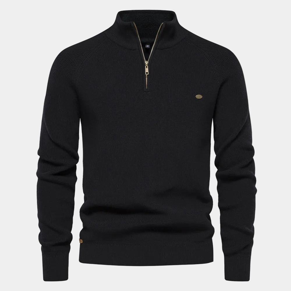 Men's Ribbed Quarter-Zip Sweater