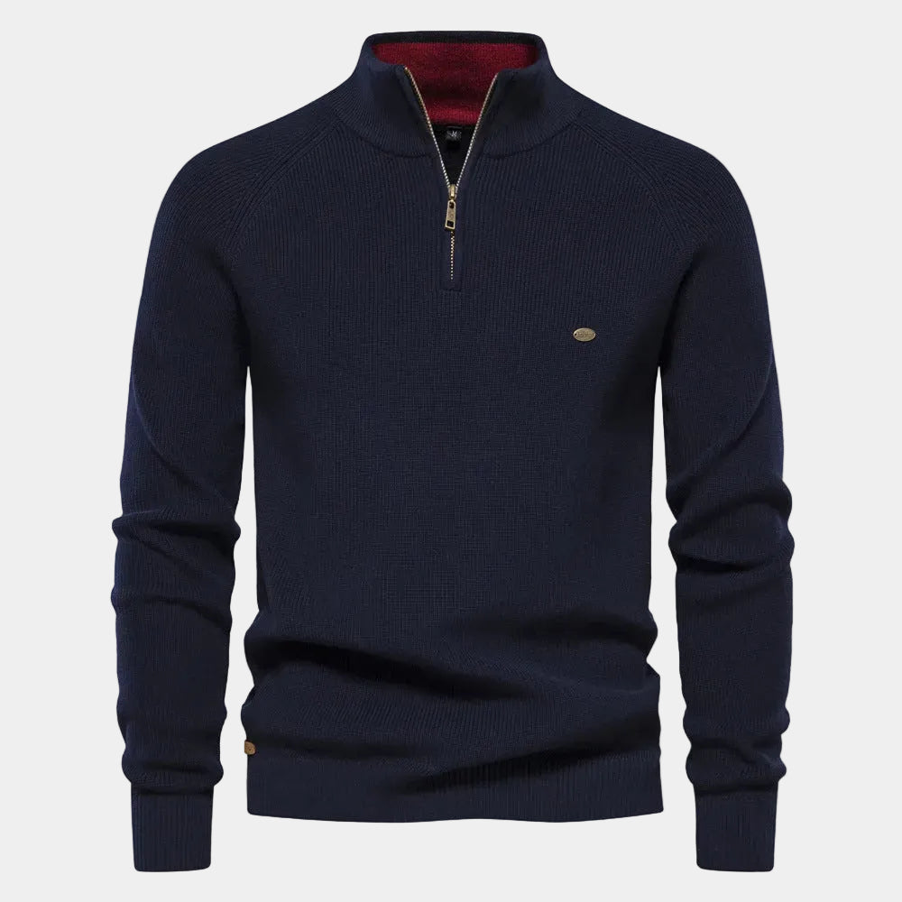 Men's Ribbed Quarter-Zip Sweater