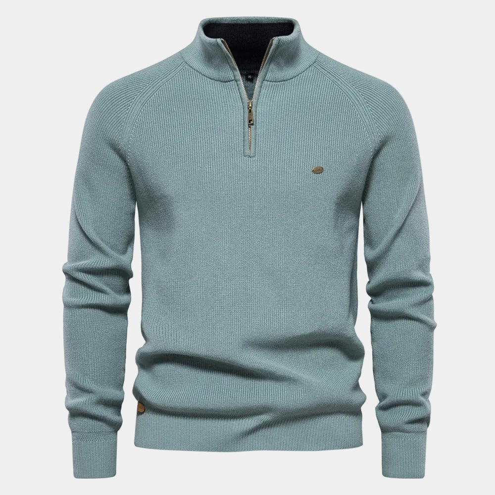 Men's Ribbed Quarter-Zip Sweater