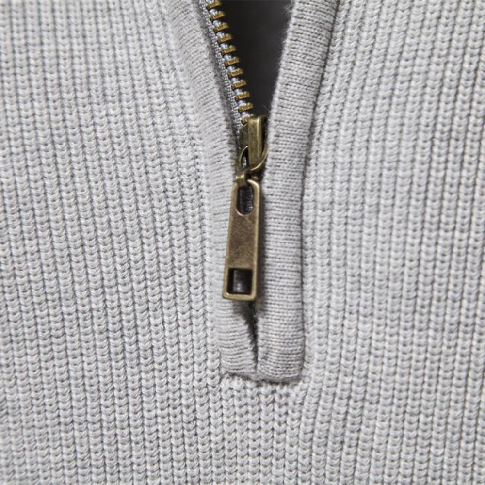 Men's Ribbed Quarter-Zip Sweater