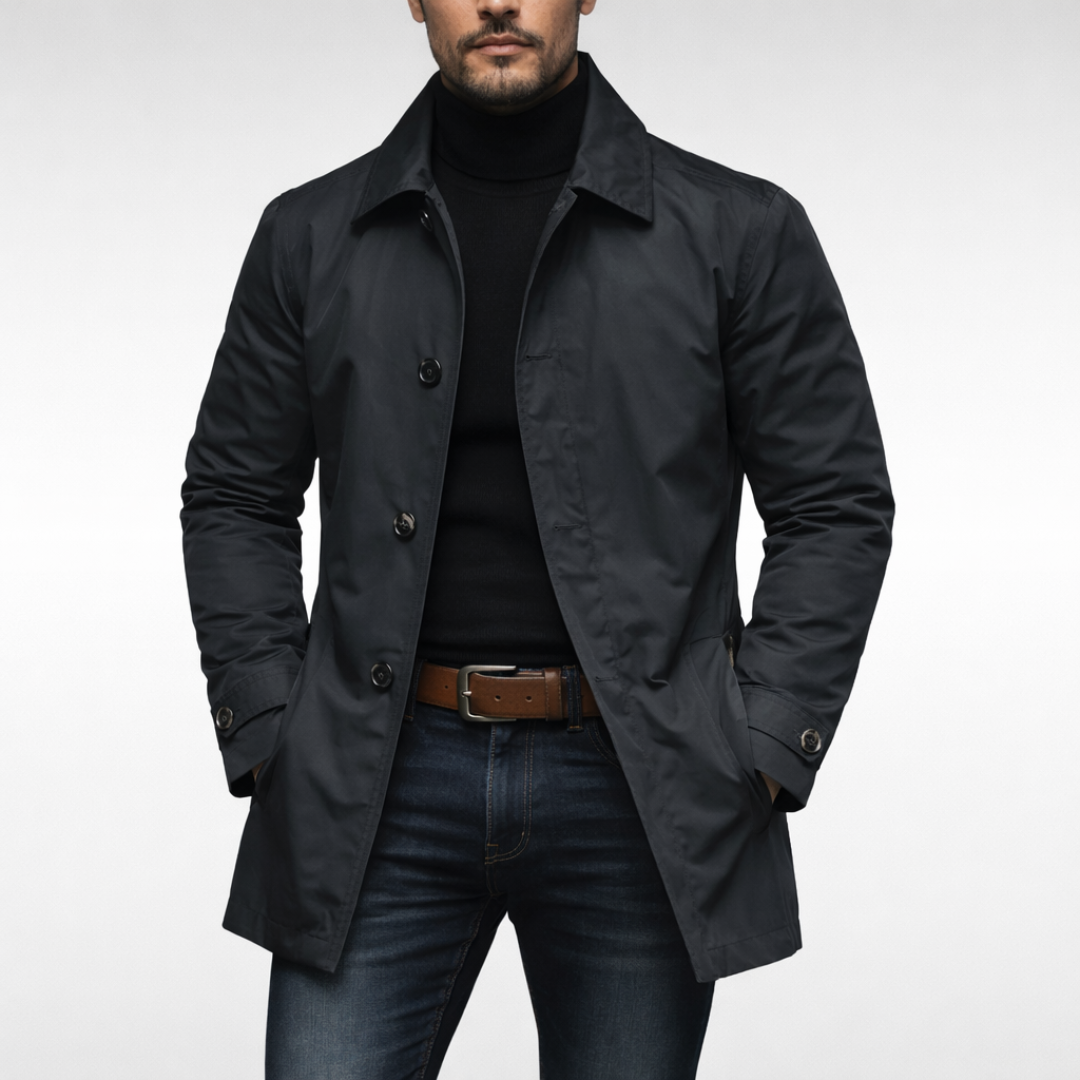 Men's Quilted Button-Up Coat