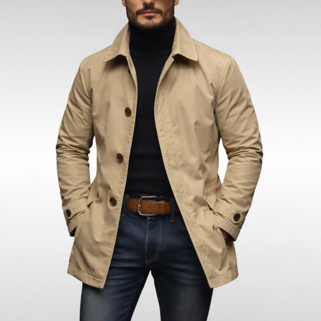 Men's Quilted Button-Up Coat