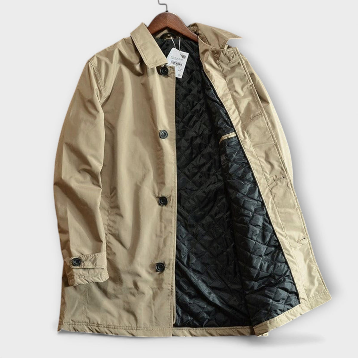 Men's Quilted Button-Up Coat