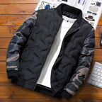Men's Quilted Camouflage Bomber Jacket