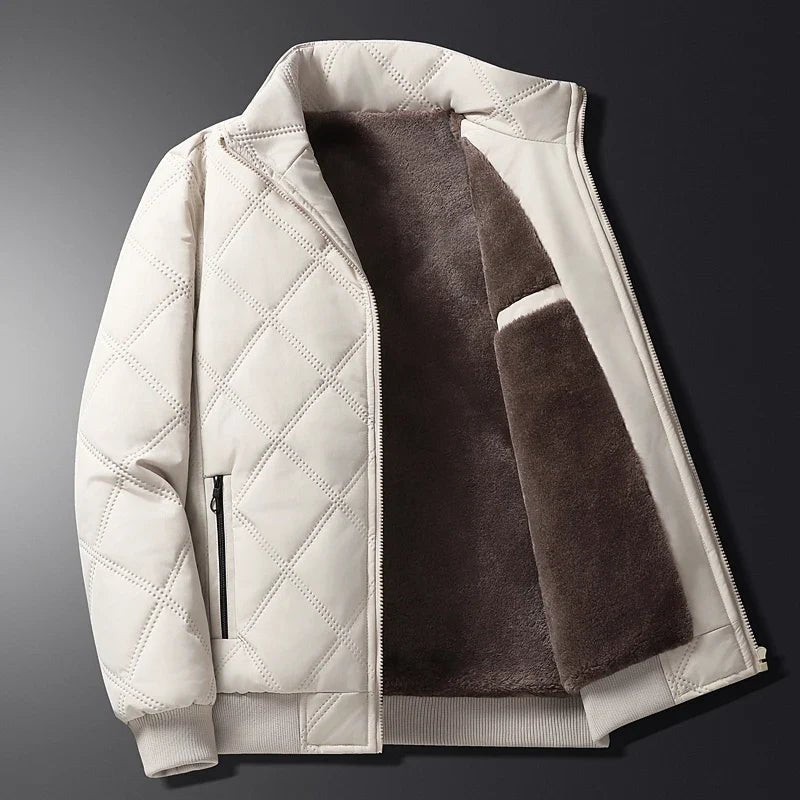 Men's Quilted High Collar Jacket