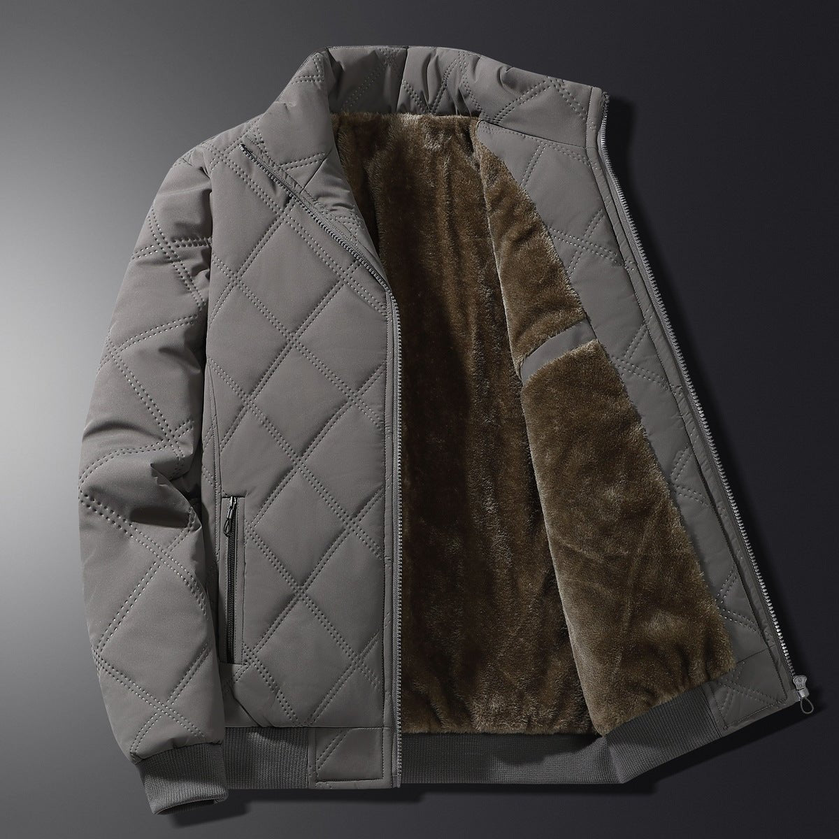 Men's Quilted High Collar Jacket