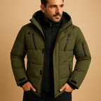 Men's Quilted Hooded Parka Jacket