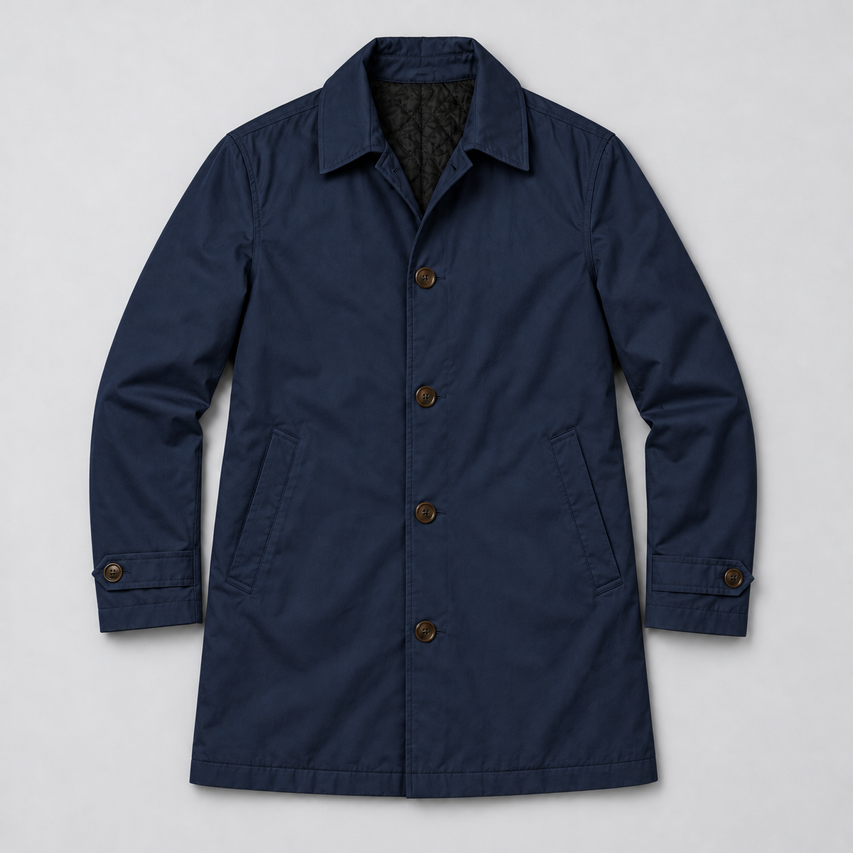 Men's Quilted Lined Button-Up Coat