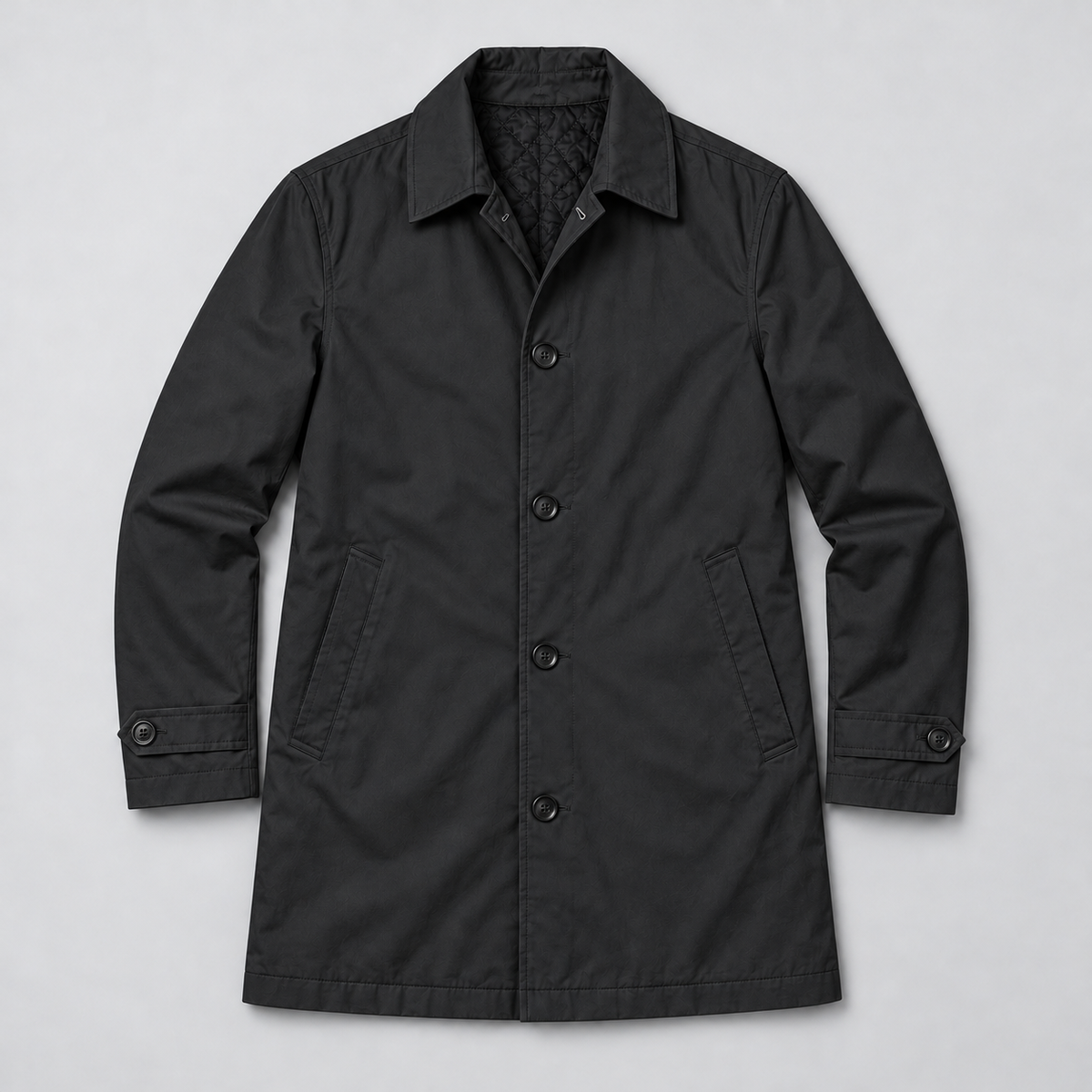 Men's Quilted Lined Button-Up Coat