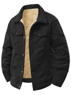 Men's Quilted Snap-Button Collared Jacket