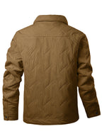 Men's Quilted Snap-Button Collared Jacket