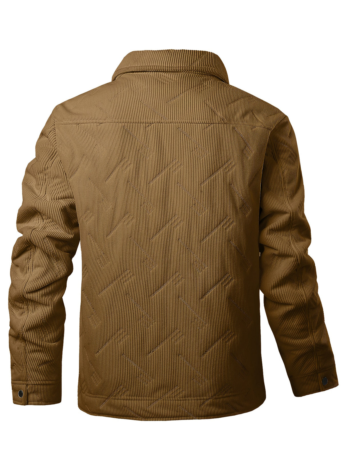 Men's Quilted Snap-Button Collared Jacket