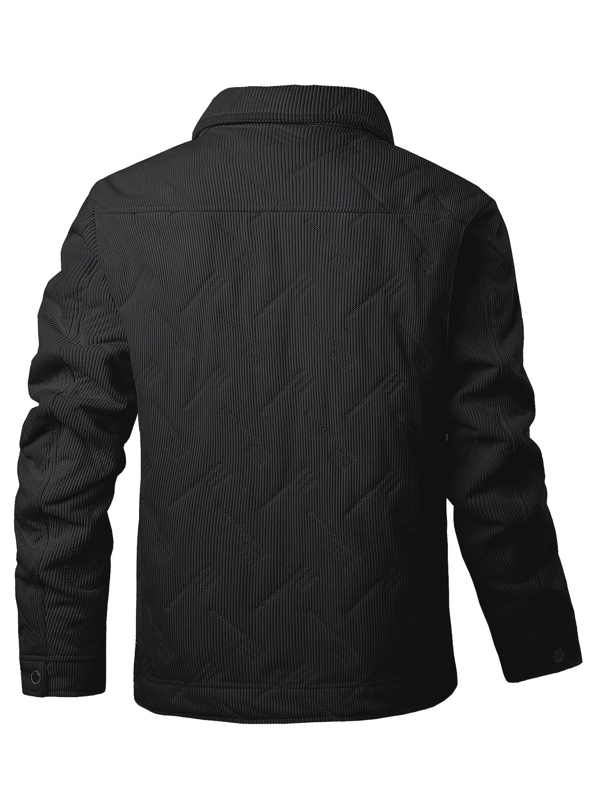 Men's Quilted Snap-Button Collared Jacket