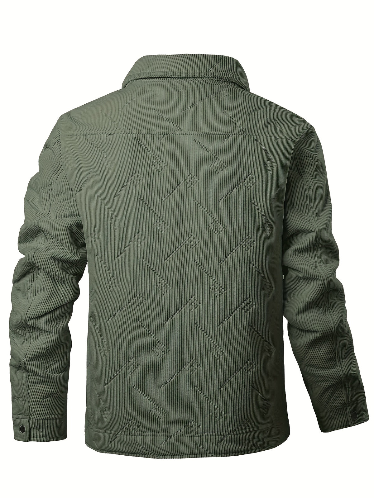 Men's Quilted Snap-Button Collared Jacket