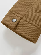 Men's Quilted Snap-Button Collared Jacket