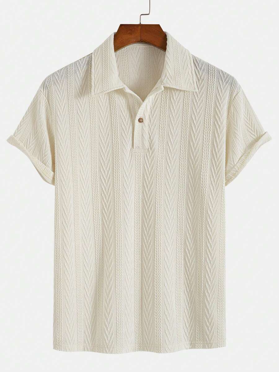 Men's Raised Pattern Polo Shirt