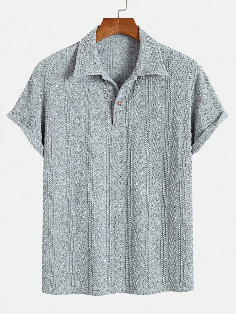 Men's Raised Pattern Polo Shirt