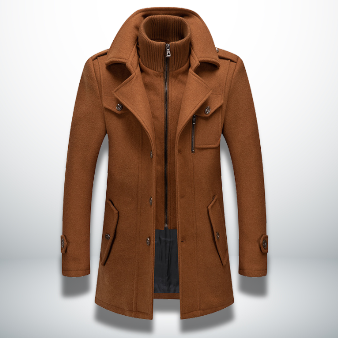 Men's Regular Fit Button-Up Overcoat