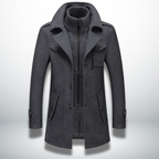 Men's Regular Fit Button-Up Overcoat