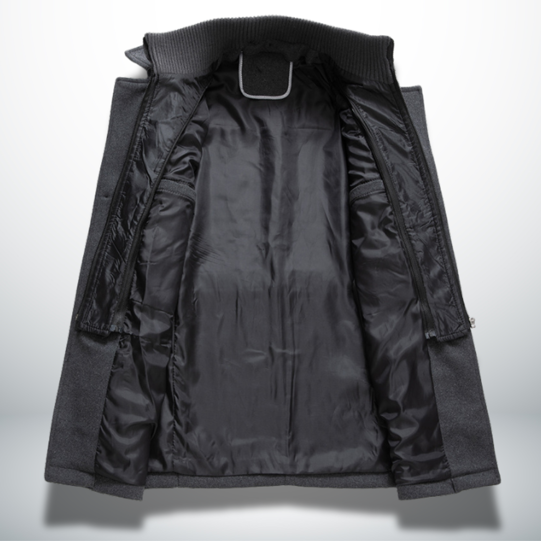 Men's Regular Fit Button-Up Overcoat
