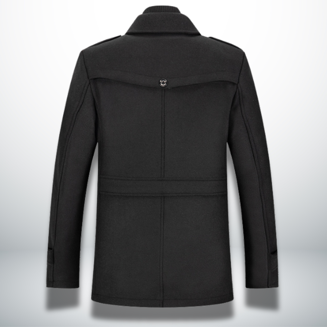 Men's Regular Fit Button-Up Overcoat