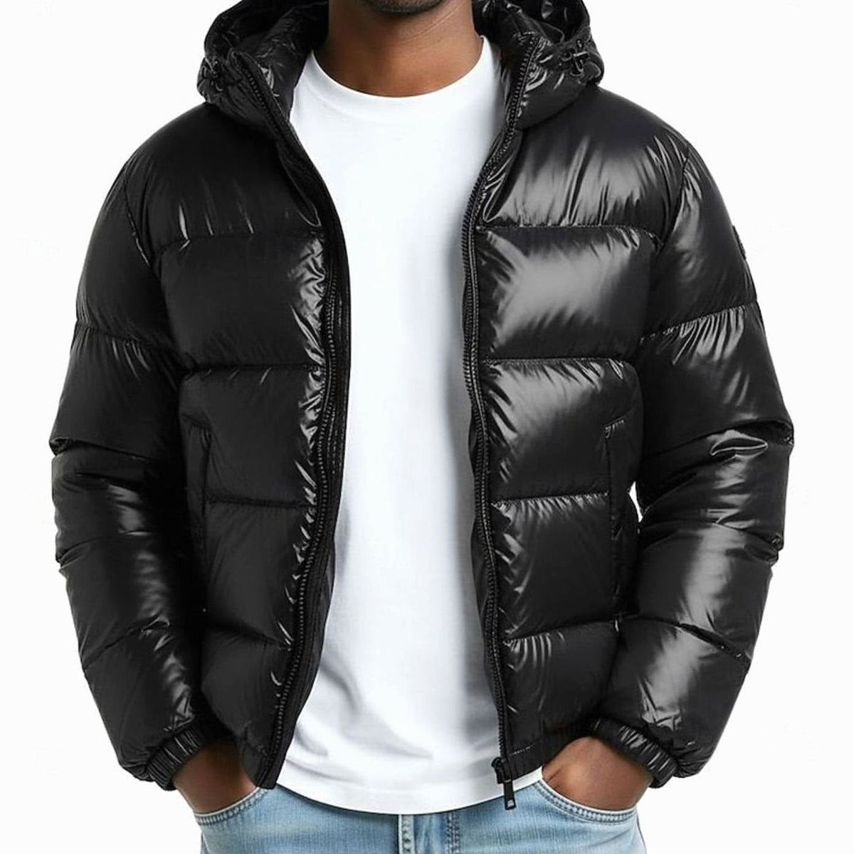 Men's Regular Fit Full-Zip Hooded Puffer Jacket