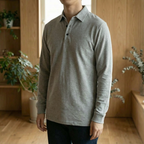 Men's Regular Fit Long Sleeve Polo