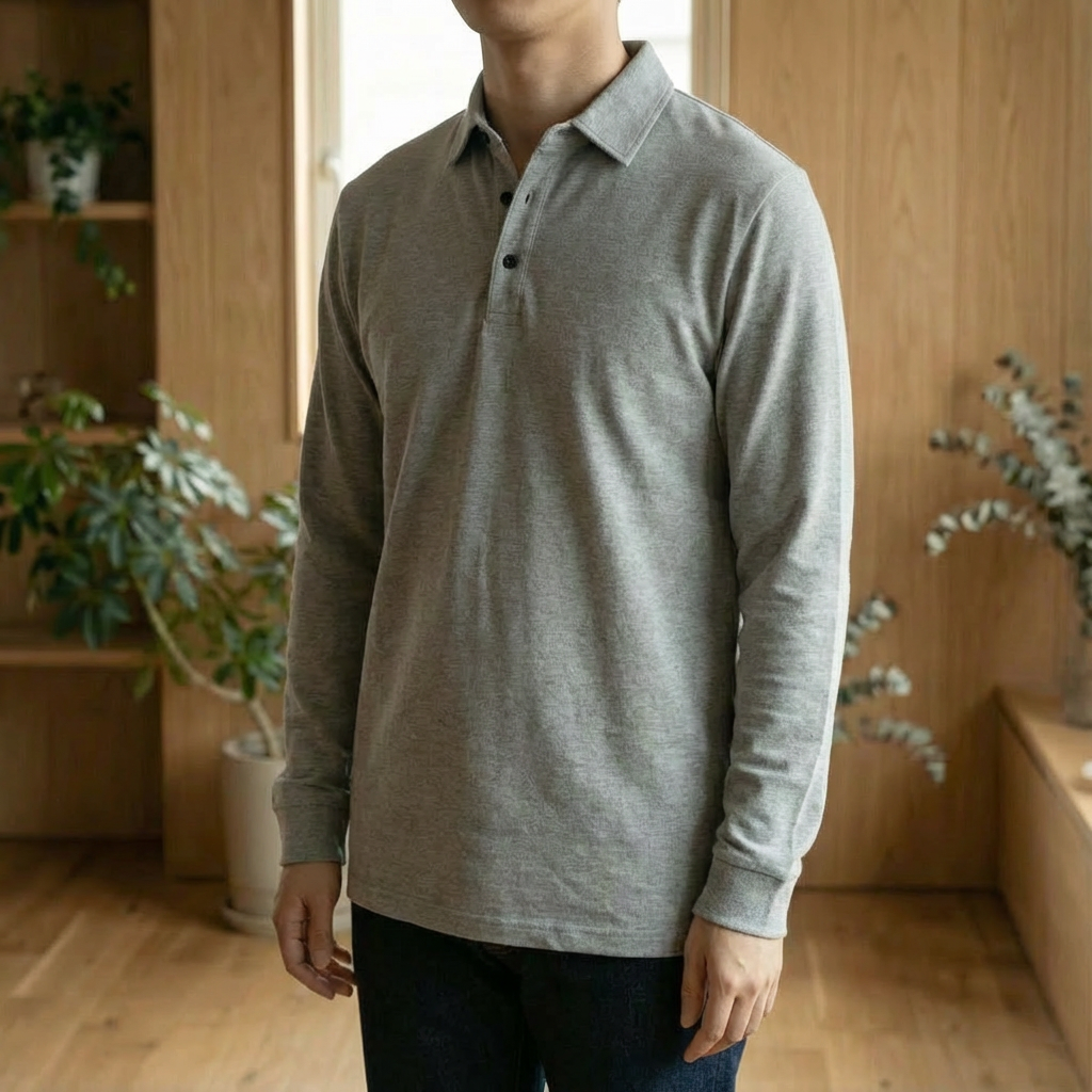 Men's Regular Fit Long Sleeve Polo