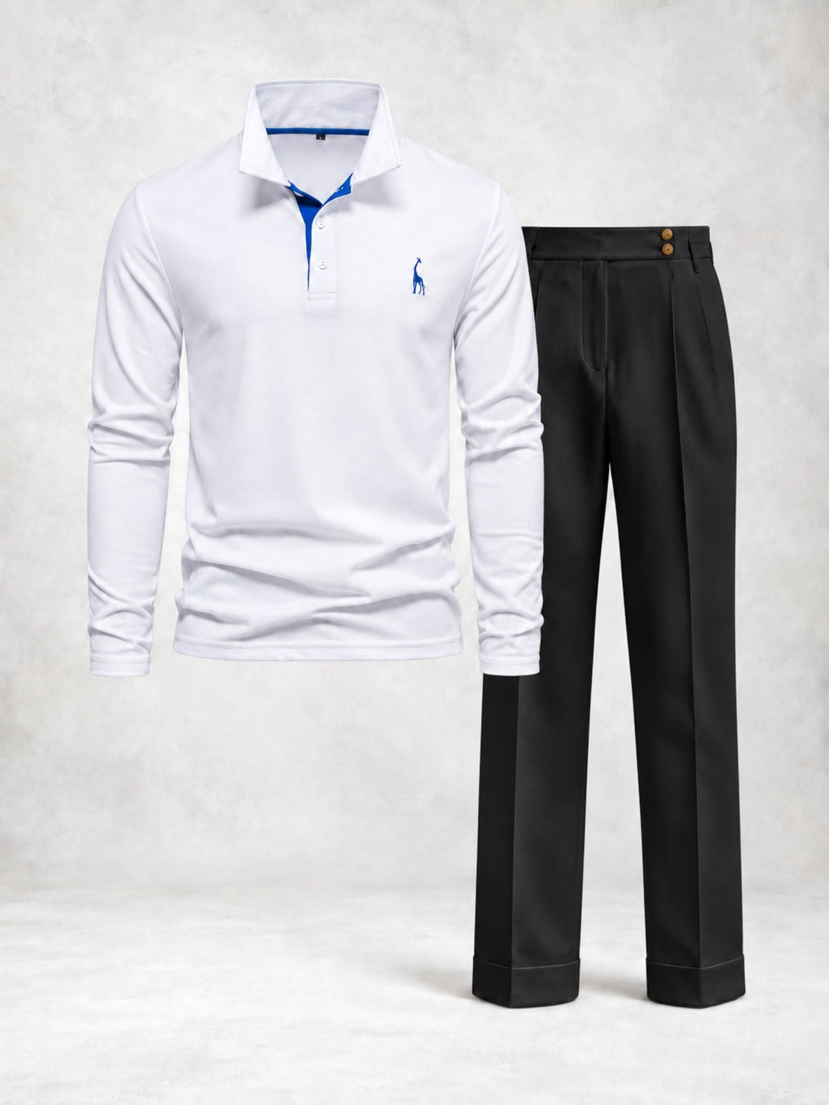 Men's Regular Fit Long Sleeve Polo & Pants Set
