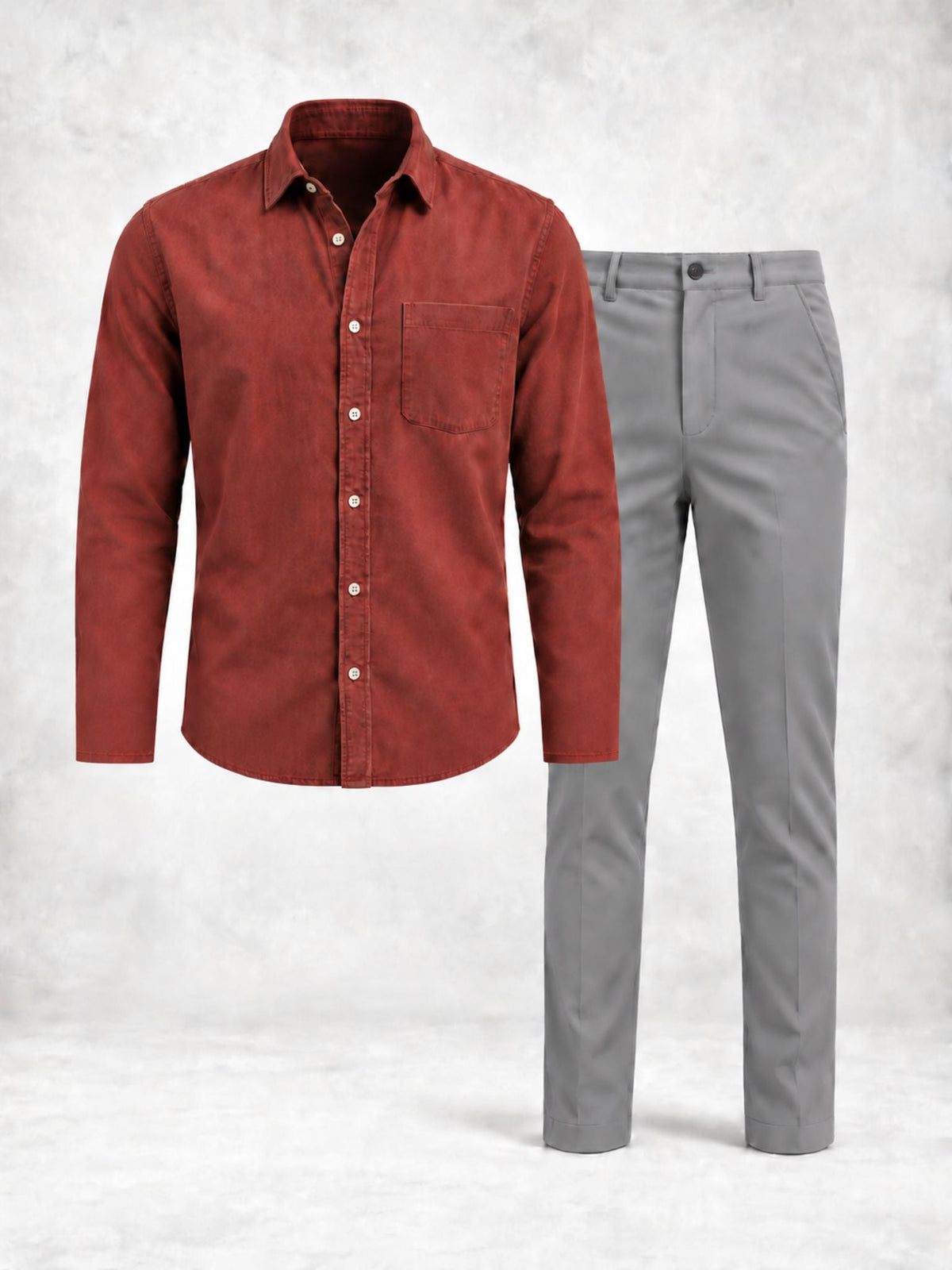 Men's Regular Fit Long Sleeve Shirt & Pants Set
