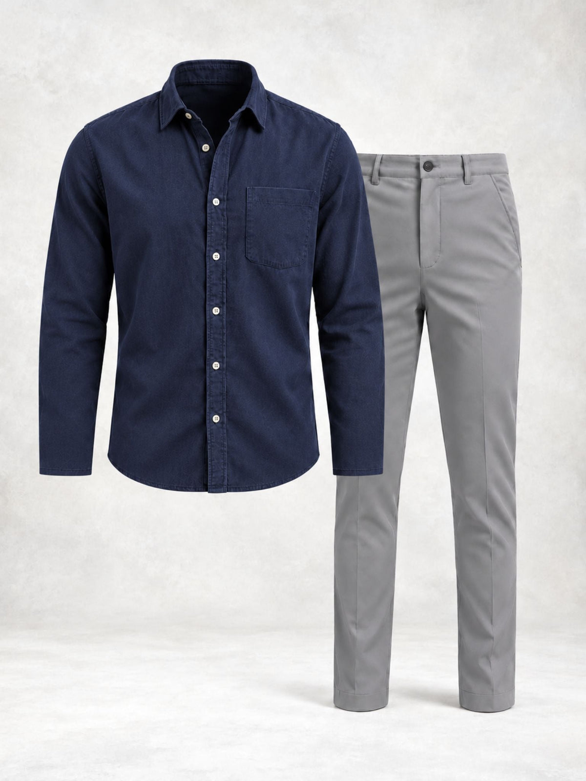 Men's Regular Fit Long Sleeve Shirt & Pants Set