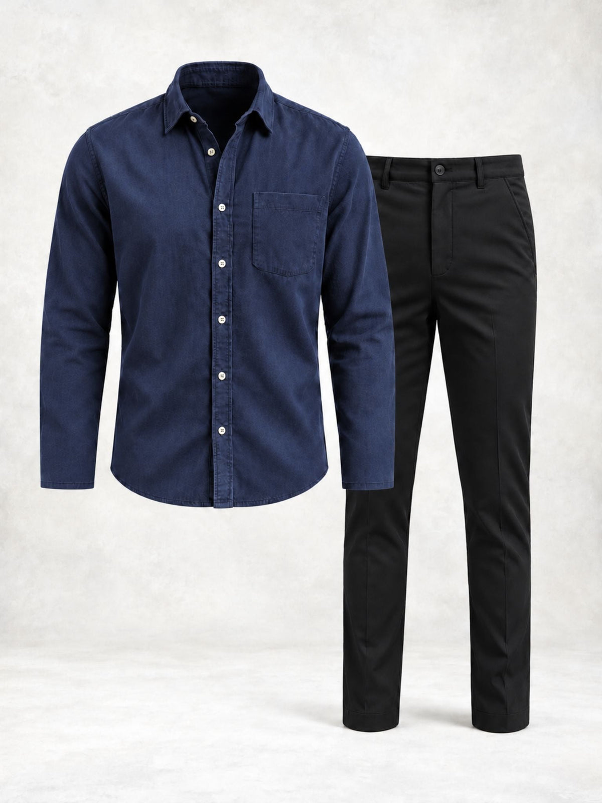 Men's Regular Fit Long Sleeve Shirt & Pants Set