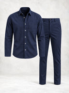 Men's Regular Fit Long Sleeve Shirt & Pants Set