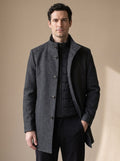 Men's Regular Fit Quilted-Lined Overcoat