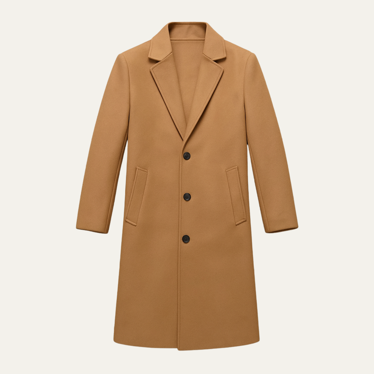Men's Regular Fit Spread Collar Overcoat