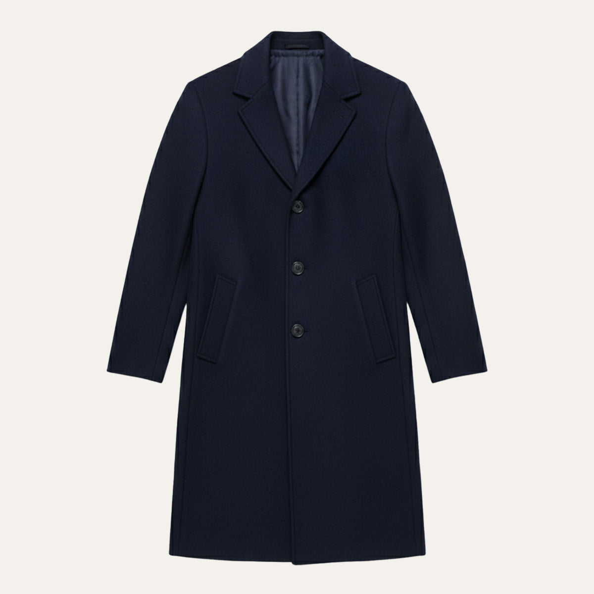 Men's Regular Fit Spread Collar Overcoat