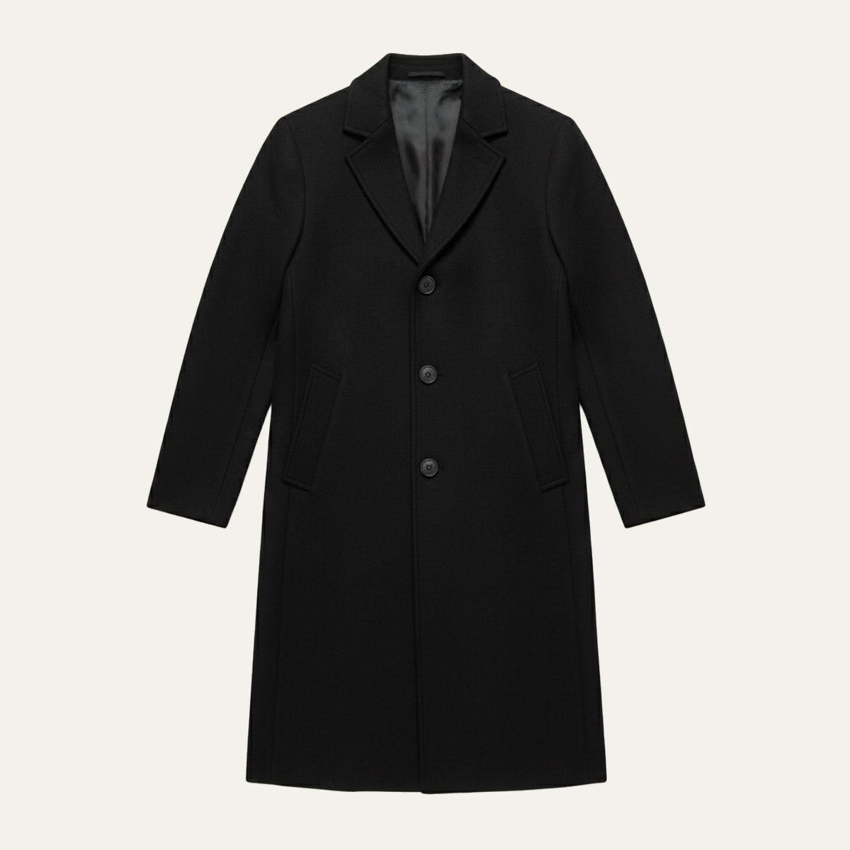 Men's Regular Fit Spread Collar Overcoat