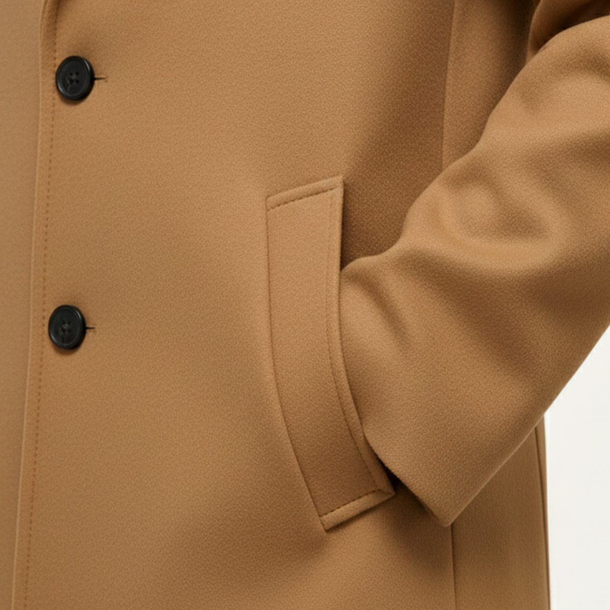 Men's Regular Fit Spread Collar Overcoat